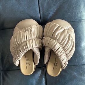 YUME YUME BEIGE TENT MULE SLIPPERS
